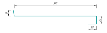 Отлив металлический П-обр 300 мм