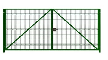Ворота распашные 3500*2030 мм. 3D ячейка d-4,0 мм RAL