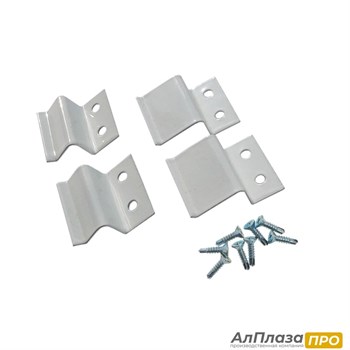 Комплект крепления москитной сетки Белый, Металл (кронштейн + саморез)