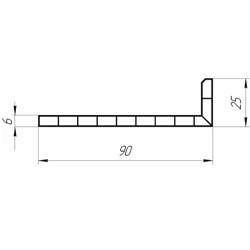 Профиль 90*25*7 мм для отделки наружного откоса (3,0м) 1969 - фото 5404