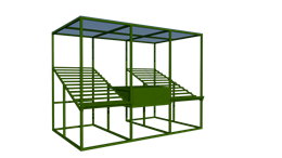 Развал фруктово-овощной 3000*2000*2000 с крышей 9273