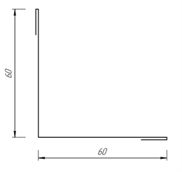 Угол простой 60*60 мм, Внутренний 10031