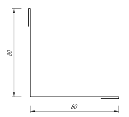 Угол простой 80*80 мм, Внутренний 10032