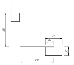 Угол сложный 100*100 мм, Внутренний 10040