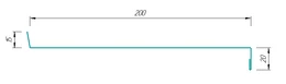 Отлив металлический простой 200 мм