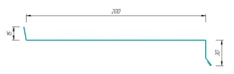 Отлив металлический 200 мм с капельником