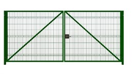 Ворота распашные 4500*2030 мм. 3D ячейка d-4,0 мм RAL