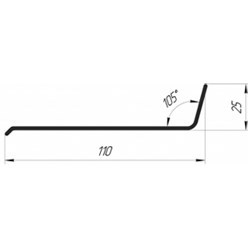 Угол 106*20*2мм. (105 гр.) 3м 1971