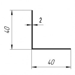 Угол 40*40*2мм (3м) 1975