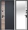 Дверь входная Luxor 2МДФ Дуб Вертикаль Зеркало Сатин Черный/Эмалит Белый (860 мм, Правая) 9665-860R