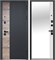 Дверь входная Luxor 2МДФ Дуб Вертикаль Зеркало Сатин Черный/Эмалит Белый (960 мм, Правая) 9665-960R