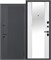 Дверь входная Флорида Зеркало Черный кварц / Эмалит Белый (860 мм, Правая) 9633-860R