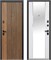 Дверь входная Luxor 2МДФ Рейка Зеркало Лесной Орех/Эмалит Белый (860 мм, Левая) 10390-860L