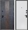 Дверь входная Luxor 2МДФ Стоун Рейки Торос Черный/Эмалит Белый (960 мм, Левая) 10388-960L