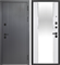 Дверь входная Тайга 9 см. 2МДФ Антик Серебро/Белый Эмалит Зеркало (960 мм, Правая) 10134-960R